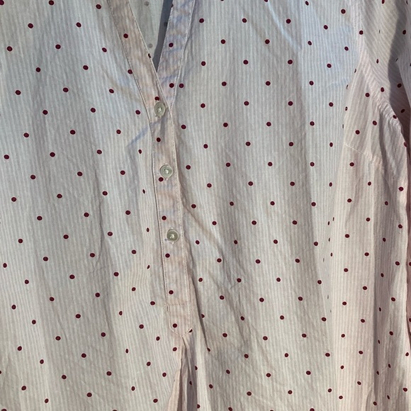 Thyme Maternity Pink Polka Dot Blouse with Relaxed Fit - Picture 4 of 13